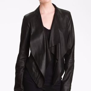 Draped Leather Jacket